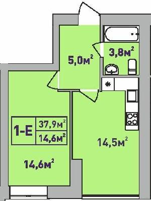 1-кімнатна 37.9 м² в ЖК Центральний-Преміум від 25 800 грн/м², м. Ірпінь