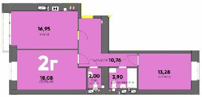 2-кімнатна 64.97 м² в ЖК Continent Ray від 23 900 грн/м², м. Буча