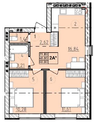 2-кімнатна 48 м² в ЖК Сенсація від 20 950 грн/м², смт Гостомель