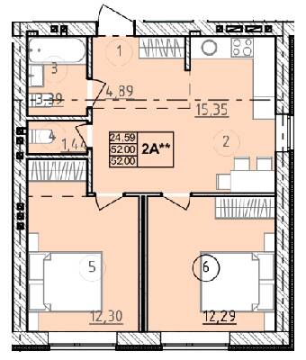 2-комнатная 52 м² в ЖК Сенсация от 20 950 грн/м², пгт Гостомель