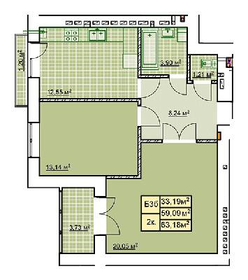2-кімнатна 63.18 м² в ЖК Millennium від 12 100 грн/м², Івано-Франківськ