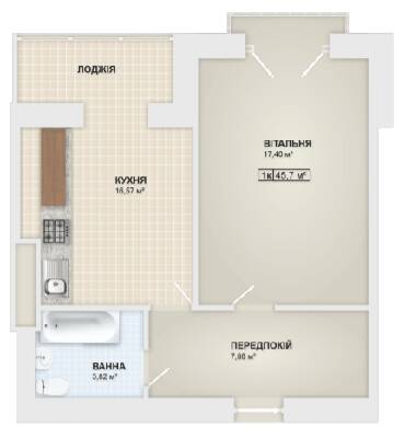 1-комнатная 45.7 м² в ЖК Городок Мануфактура от 13 900 грн/м², Ивано-Франковск