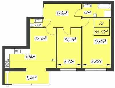 2-кімнатна 66.72 м² в ЖК Паркове містечко від 15 100 грн/м², Івано-Франківськ