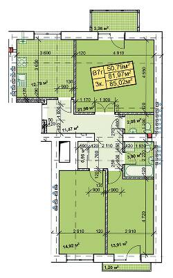 3-комнатная 85.02 м² в ЖК Парковый городок от 14 700 грн/м², Ивано-Франковск