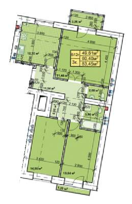 3-комнатная 83.45 м² в ЖК Парковый городок от 14 700 грн/м², Ивано-Франковск