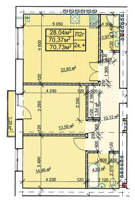 2-комнатная 70.73 м² в ЖК Парковый городок от 14 700 грн/м², Ивано-Франковск