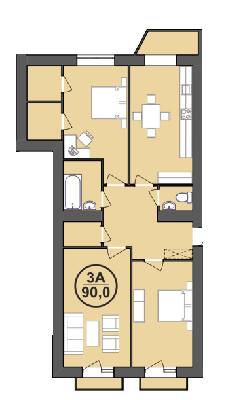 3-комнатная 90 м² в ЖК Городок Центральный от 12 300 грн/м², Ивано-Франковск