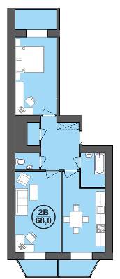 2-комнатная 68 м² в ЖК Городок Центральный от 10 500 грн/м², Ивано-Франковск