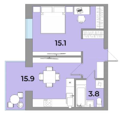 1-кімнатна 39.7 м² в ЖК Яровиця Life від 12 750 грн/м², м. Калуш