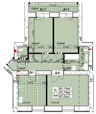 3-кімнатна 87 м² в ЖК Столичний квартал від 13 300 грн/м², м. Коломия