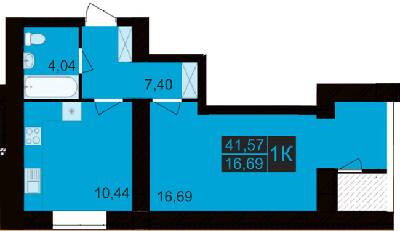 1-комнатная 41.57 м² в ЖК Millennium Hills от 15 000 грн/м², Хмельницкий