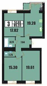 3-кімнатна 85.33 м² в ЖК Вінницький від 11 700 грн/м², Хмельницький