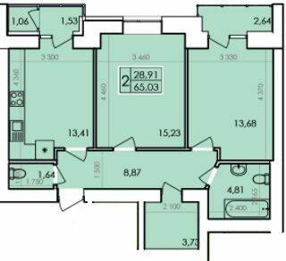 2-комнатная 65.03 м² в ЖК Ранкове Family от 14 500 грн/м², Хмельницкий