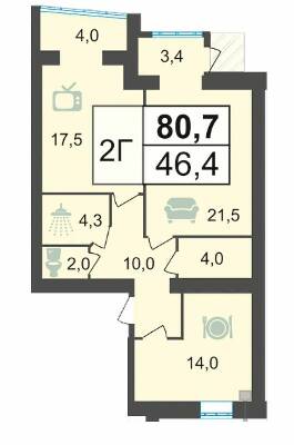 2-кімнатна 80.7 м² в ЖК PodilSky від 12 000 грн/м², м. Кам`янець-Подільський