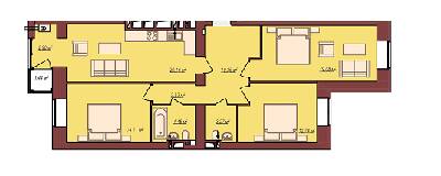 3-кімнатна 90.64 м² в ЖК Будинок Чехова від 13 500 грн/м², м. Кам`янець-Подільський