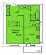 1-комнатная 38.96 м² в ЖК на ул. Гагарина, 1 от 9 000 грн/м², г. Каменец-Подольский