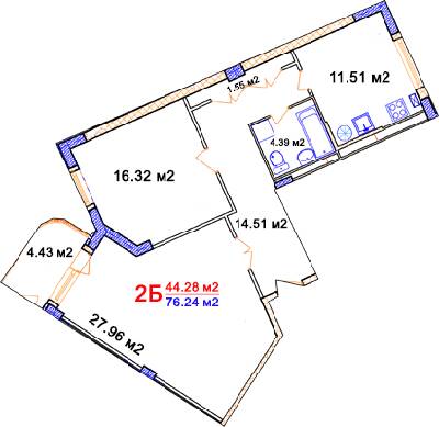 2-кімнатна 76.24 м² в ЖК Комфорт від 14 000 грн/м², Вінниця