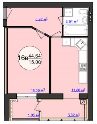 1-кімнатна 44.64 м² в ЖК Кемпінг Сіті від 13 500 грн/м², смт Стрижавка