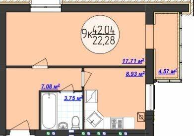 1-кімнатна 42.04 м² в ЖК Кемпінг Сіті від 13 500 грн/м², смт Стрижавка