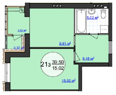 1-кімнатна 39.5 м² в ЖК Кемпінг Сіті від 13 500 грн/м², смт Стрижавка