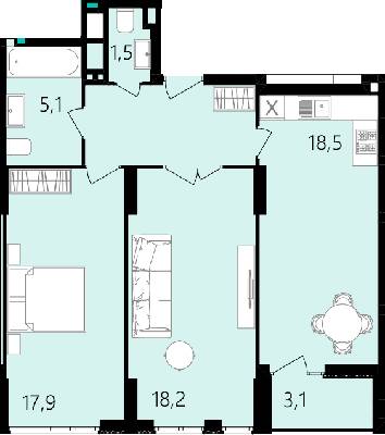 2-кімнатна 71.6 м² в ЖК Лісопарковий від 25 100 грн/м², Вінниця