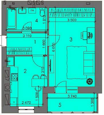 1-кімнатна 47.41 м² в ЖК Краєвиди Волині від 18 000 грн/м², м. Нововолинськ