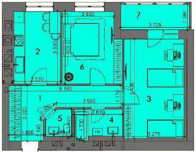 2-кімнатна 61.7 м² в ЖК Краєвиди Волині від 18 000 грн/м², м. Нововолинськ