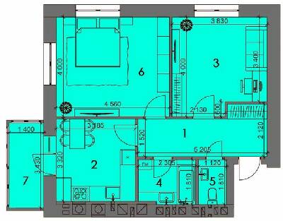 2-комнатная 62.9 м² в ЖК Пейзажи Волыни от 18 000 грн/м², г. Нововолынск