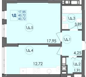 1-комнатная 40.72 м² в ЖК Panorama от 16 500 грн/м², Луцк