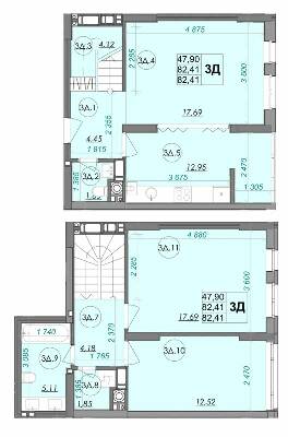 Дворівнева 83.54 м² в ЖК Panorama від 15 500 грн/м², Луцьк