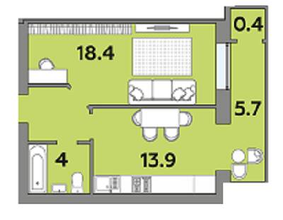 1-кімнатна 45.9 м² в ЖК Яровиця від 20 450 грн/м², Луцьк