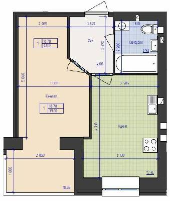 1-комнатная 39.02 м² в ЖК Премиум Парк от 18 500 грн/м², Житомир