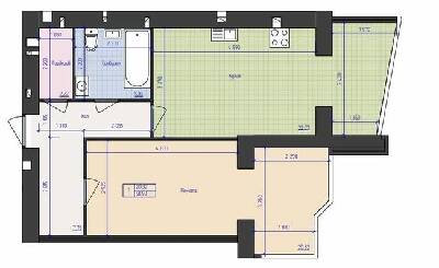 1-комнатная 58.59 м² в ЖК Премиум Парк от 20 000 грн/м², Житомир