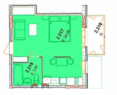 1-кімнатна 31.52 м² в ЖК Сонячний квартал від 51 450 грн/м², с. Голубине