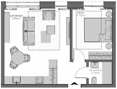 1-комнатная 43.26 м² в ЖК Квадрат от 24 600 грн/м², с. Минай