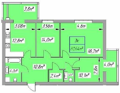 3-комнатная 81.64 м² в ЖК Парковый городок от 15 100 грн/м², Ивано-Франковск