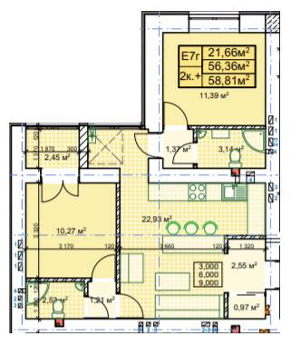 2-комнатная 58.81 м² в ЖК Парковый городок от 15 100 грн/м², Ивано-Франковск