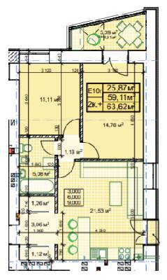 2-комнатная 63.62 м² в ЖК Парковый городок от 14 200 грн/м², Ивано-Франковск