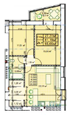 2-кімнатна 65.65 м² в ЖК Паркове містечко від 14 700 грн/м², Івано-Франківськ