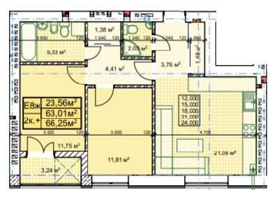 2-комнатная 66.26 м² в ЖК Парковый городок от 14 700 грн/м², Ивано-Франковск