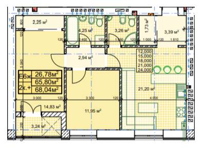 2-комнатная 68.04 м² в ЖК Парковый городок от 14 200 грн/м², Ивано-Франковск