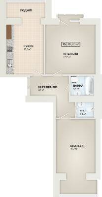 2-комнатная 69 м² в ЖК Містечко Козацьке от 13 800 грн/м², Ивано-Франковск