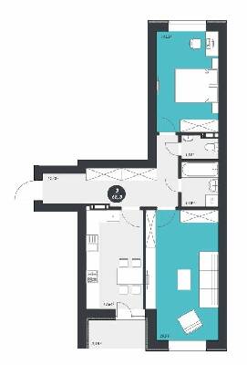 2-комнатная 68.73 м² в ЖК 3V Volkova от 18 200 грн/м², Кропивницкий