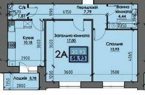 2-кімнатна 58.93 м² в ЖК Iceberg від 13 600 грн/м², Суми