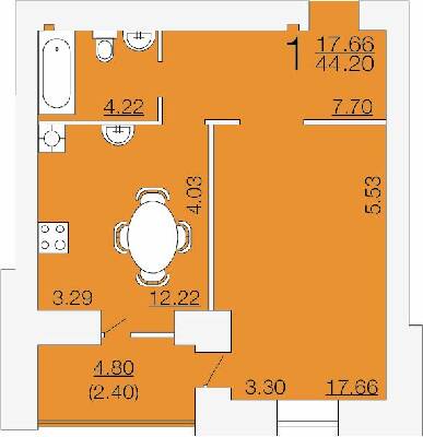 1-комнатная 44.2 м² в ЖК Апельсин от 19 200 грн/м², Николаев