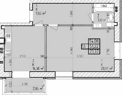 1-комнатная 54.08 м² в ЖК Центральный от 15 000 грн/м², г. Горишние Плавни