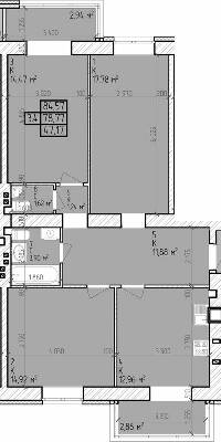 3-кімнатна 84.57 м² в ЖК Центральний від 14 500 грн/м², м. Горишні Плавні