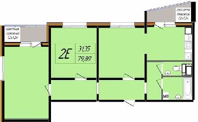 2-кімнатна 79.89 м² в ЖК Затишний від 16 800 грн/м², Полтава