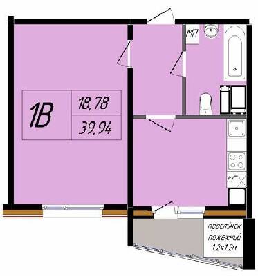 1-комнатная 39.94 м² в ЖК Затишний от 17 000 грн/м², Полтава