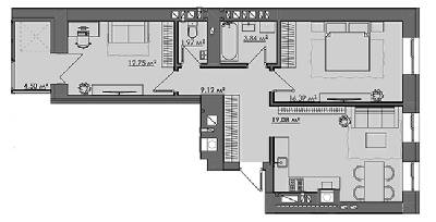 2-комнатная 67.65 м² в ЖК CENTRAL CITY Apartments от 25 850 грн/м², Ровно